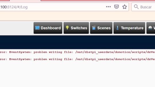 Error: EventSystem: problem writing file